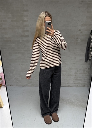 Nete stripe bluse Offwhite/Bordeaux Boii Studios 